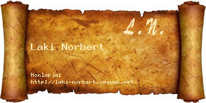 Laki Norbert névjegykártya